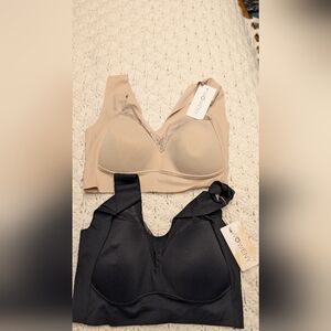 Woweny Comfort Black And Beige Bra